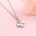 wholesale 925 Sterling Silver Lucky Necklace for Women, Minimalist and Elegant, Ins Light Luxury, Niche Design Four-Leaf Clover Collarbone Chain-0-1