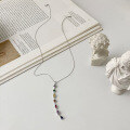wholesale 925 Sterling Silver Long Fringe Necklace For Women With Colored Zirconia, A Niche Cross-border Fashion Accessory-0-3