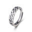 wholesale S925 Sterling Silver Simple Retro Chain Link Square Bar Overlapping Cross Open Ring for Women Wholesale-0-5