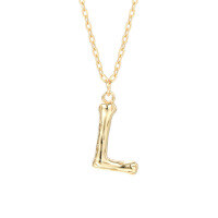 wholesale 925 Silver Farfan Surname Letter Necklace For Women,ins Layering Fashion,。-A2041_Letter L 925 Silver