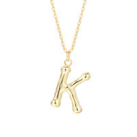 wholesale 925 Silver Farfan Surname Letter Necklace For Women,ins Layering Fashion,。-A2041_Letter K 925 silver