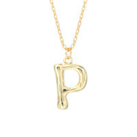 wholesale 925 Silver Farfan Surname Letter Necklace For Women,ins Layering Fashion,。-A2041_Letter P&gt;925 Silver
