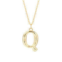 wholesale 925 Silver Farfan Surname Letter Necklace For Women,ins Layering Fashion,。-A2041_Letter Q 925 Silver