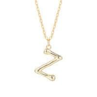 wholesale 925 Silver Farfan Surname Letter Necklace For Women,ins Layering Fashion,。-A2041_Letter Z 925 Silver