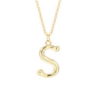 wholesale 925 Silver Farfan Surname Letter Necklace For Women,ins Layering Fashion,。-A2041_Letter S 925 silver