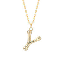 wholesale 925 Silver Farfan Surname Letter Necklace For Women,ins Layering Fashion,。-A2041_Letter Y 925 Silver