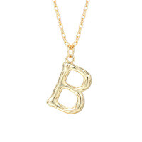 wholesale 925 Silver Farfan Surname Letter Necklace For Women,ins Layering Fashion,。-A2041_Letter B 925 Silver