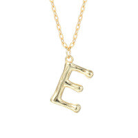 wholesale 925 Silver Farfan Surname Letter Necklace For Women,ins Layering Fashion,。-A2041_Letter E 925 Silver