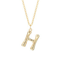 wholesale 925 Silver Farfan Surname Letter Necklace For Women,ins Layering Fashion,。-A2041_Letter H 925 Silver