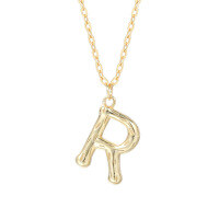 wholesale 925 Silver Farfan Surname Letter Necklace For Women,ins Layering Fashion,。-A2041_Letter R 925 silver