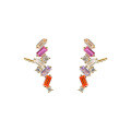 wholesale S925 Sterling Silver Women's Earrings With Irregular Colored Zircon In, Cross-border Spot-0-0