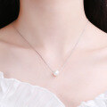 wholesale S925 sterling silver new fashion minimalist pearl pendant necklace for women, versatile short collarbone chain, Korean and Japanese style, wholesale-0-2