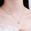 wholesale Pure Silver Dreamy Planet Rose Gold Pendant Necklace, Trendy Niche Light Luxury Collarbone Chain, Minimalist Elegant Internet-famous Gift-0-2