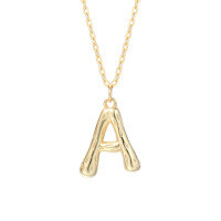 wholesale 925 Silver Farfan Surname Letter Necklace For Women,ins Layering Fashion,。-A2041_Letter A 925 silver