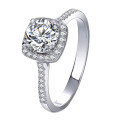 wholesale S925 Sterling Silver Moissanite Square Ring, 1 Carat 50 Points, Fade-Resistant, Niche, Proposal, Ins Style, Cross-Border Wholesale-0-4