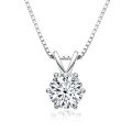 925 Silver 2-Carat Pink Diamond Invisible Necklace Mermaid's Tear Dopamine Pendant-0-44