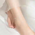wholesale S925 silver anklet for women, Korean-style summer fresh and simple elegant zircon personality foot jewelry S0743-0-2