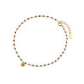 wholesale S925 Silver minimalist spinning bead anklet for women, shimmering luxury round bead light bead foot accessory S415-0-4