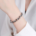 wholesale S925 Sterling Silver Minimalist Trendy Fashion Couple Bracelet Diamond Grid Chic Style Ins Street Punk Bracelet-0-3