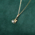 wholesale 9K solid gold Korean jewelry wholesale Didi same Flower Fairyland pendant-0-3