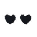 wholesale S925 Sterling Silver Resin Heart Stud Earrings for Women, Elegant, Minimalist, Dainty, Versatile Student Ear Piercing Trendy Accessory-0-7