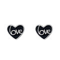 wholesale S925 Sterling Silver Resin Heart Stud Earrings for Women, Elegant, Minimalist, Dainty, Versatile Student Ear Piercing Trendy Accessory-0-5