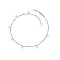 wholesale S925 silver anklet for women, Korean-style summer fresh and simple elegant zircon personality foot jewelry S0743-0-4