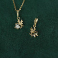 wholesale 9K solid gold Korean jewelry wholesale Didi same Flower Fairyland pendant-0-2