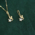 wholesale 9K solid gold Korean jewelry wholesale Didi same Flower Fairyland pendant-0-1