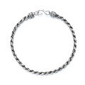 wholesale S925 Sterling Silver Twisted Braided Handmade Bracelet Couple Chain Retro Thai Silver Wrist Accessory-0-4