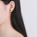 wholesale Pure silver 99 hook earrings new trendy black fitness popular sports couple victory earrings for women-0-2