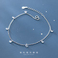 wholesale S925 silver anklet for women, Korean-style summer fresh and simple elegant zircon personality foot jewelry S0743-0-1