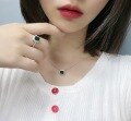wholesale S925 silver plated white gold retro boho cultivated emerald pendant elegant collarbone chain gift-0-3
