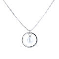 wholesale 925 Sterling Silver Rotating Pearl Circle Pendant Necklace Women's Collarbone Chain Minimalist Design Internet Famous Elegant-0-4