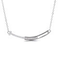 wholesale 925 Sterling Silver One-Word Arc Smile Necklace Women Ins Niche Design New Trendy Light Luxury Collarbone Chain-0-4