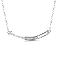 wholesale 925 Sterling Silver One-Word Arc Smile Necklace Women Ins Niche Design New Trendy Light Luxury Collarbone Chain-YD022/white gold about 2.2 grams 925 silver