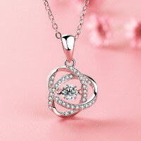 wholesale 925 Sterling Silver Light Luxury Double Ring Flexible Collarbone Necklace, Minimalist Niche Design Gift for Girlfriend-Other colors can be customized>925 silver