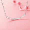 wholesale 925 Sterling Silver One-Word Arc Smile Necklace Women Ins Niche Design New Trendy Light Luxury Collarbone Chain-0-1