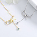 wholesale S925 sterling silver knotted necklace for women, small unique design collarbone chain, ins minimalist elegant luxury viral jewelry-0-1
