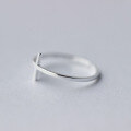 wholesale S925 Sterling Silver Minimalist Plus Sign Open Ring Women's Plain Cross Tail Ring J0615-0-2