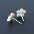 wholesale S925 silver earrings, artistic shell flower petal earrings for women, small fresh sweet trendy wholesale E0510-1-0-3