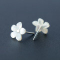 wholesale S925 silver earrings, artistic shell flower petal earrings for women, small fresh sweet trendy wholesale E0510-1-0-1