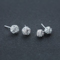 wholesale S925 sterling silver earrings for men and women, wire-wrapped small studs, personalized pom-pom earrings, ear accessories for women E4035-0-1