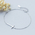 wholesale S925 Silver Women's Korean-style Minimalist Cross Pendant Chain Bracelet Wholesale S0565-0-1