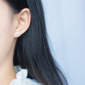 wholesale Sterling Silver Ear Studs Women Korean Style Simple Sweet Mini Feather Earrings Forest Style Ear Accessories E312-0-1