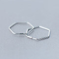 wholesale Metal: S925 Sweet hexagonal earrings for women, personalized wholesale large hoop earrings, geometric ear clasps E1760-0-1