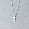 wholesale S925 Silver Necklace Women's Korean Style Fashion Minimalist Plain Cross Pendant Choker Necklace D1509-0-1
