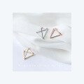 wholesale S925 silver stud earrings for women, minimalist dimension ear clasp, triangular stud, 3D geometric earrings, ear accessories E389-0-2