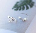wholesale S925 Silver Leaf Earrings for Women, Fashion Bohemian Style Leaf Ear Hooks, Sweet Wholesale Leaf Ear Studs Ear Accessories E2428-0-5