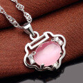 wholesale S925 Silver Korean Fashion Cat's Eye Vitallity Pendant Necklace Women's Collarbone Chain Elegant and Trendy Jewelry-0-4